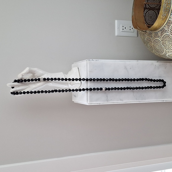 CAROLEE black glass bead necklace - Picture 2 of 6